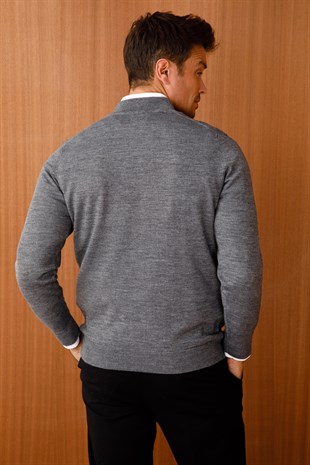 Mens Mock-Turtleneck Sweater Ash Gray