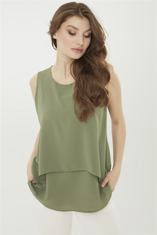 Kadın Askılı Bluz y.yeşil