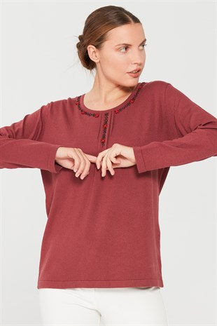 Womens Knitwear Sweater Dried Rose