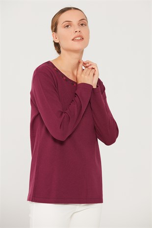Womens Knitwear Sweater Damson Color
