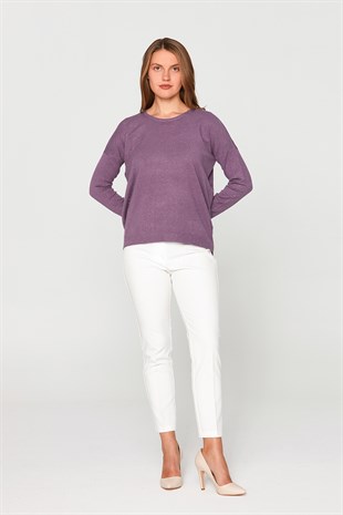 Womens Crew Neckline Sweater Lilac